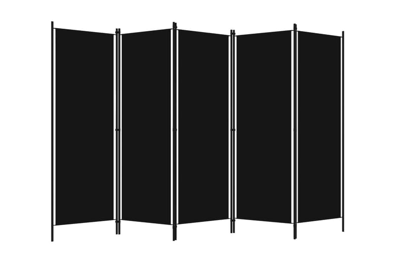 Rumsavdelare 5 paneler svart 250x180 cm - Svart - Inredning - Rumsavdelare