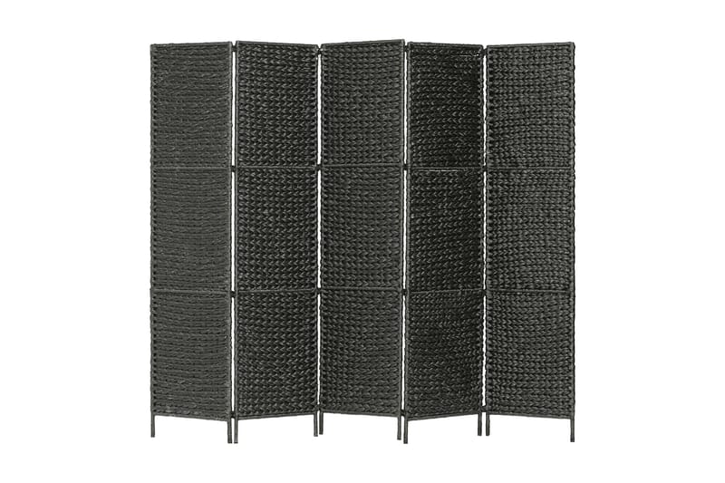 Rumsavdelare 5 paneler vattenhyacint 193x160 cm svart - Svart - Textil & mattor - Filtar, kuddar & plädar - Prydnadskudde & kuddfodral