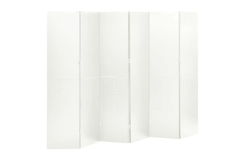 Rumsavdelare 6 paneler 2 st vit 240x180 cm stål - Vit - Inredning - Rumsavdelare - Vikskärm