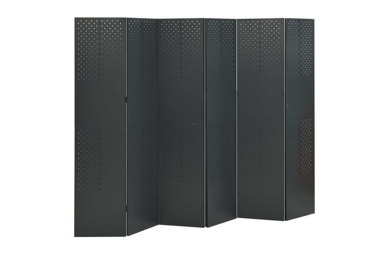 Rumsavdelare 6 paneler antracit 240x180 cm stål - Grå - Inredning - Rumsavdelare - Vikskärm