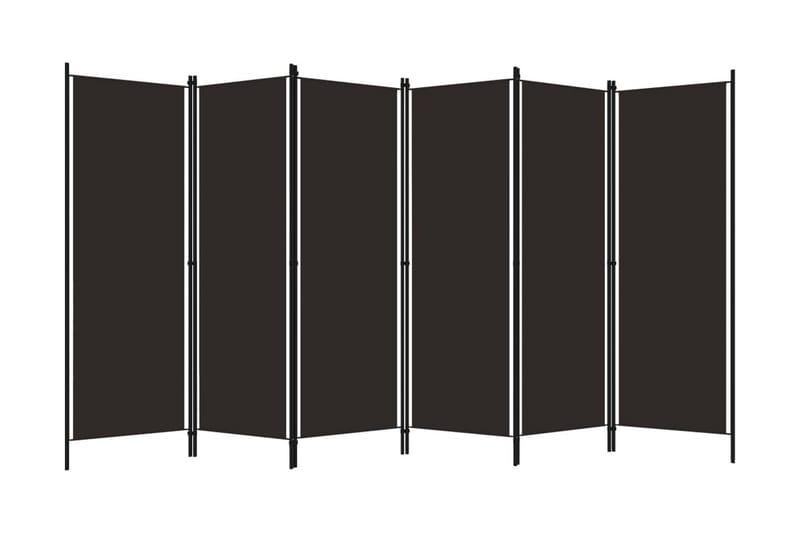 Rumsavdelare 6 paneler brun 300x180 cm - Brun - Inredning - Rumsavdelare