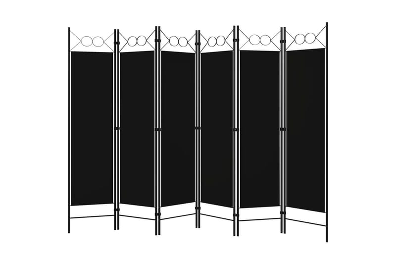 Rumsavdelare 6 paneler svart 240x180 cm - Svart - Utemöbler - Utestol & trädgårdsstol - Solsäng & Solvagnar