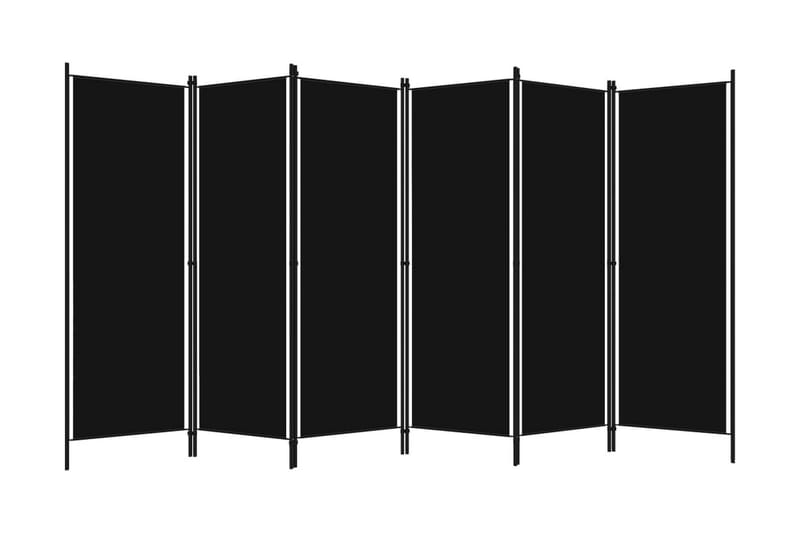Rumsavdelare 6 paneler svart 300x180 cm - Svart - Inredning - Rumsavdelare