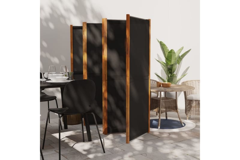 Rumsavdelare 6 paneler svart 420x180 cm - Svart - Inredning - Rumsavdelare