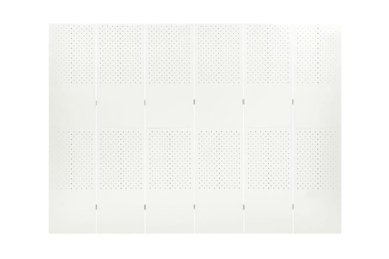 Rumsavdelare 6 paneler vit 240x180 cm stål - Vit - Inredning - Rumsavdelare - Vikskärm