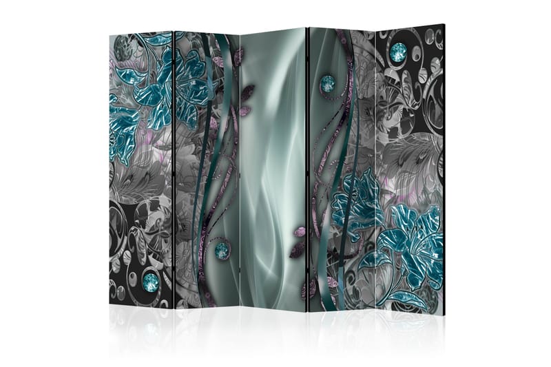 Rumsavdelare - Floral Curtain (Turquoise) II 225x172 - Artgeist sp. z o. o. - Inredning - Rumsavdelare