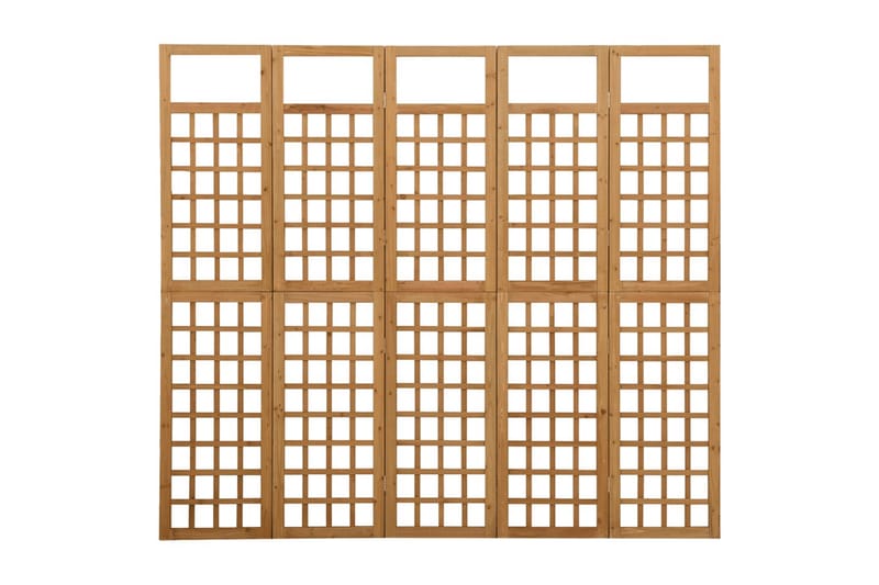 Rumsavdelare/Spaljé 5 paneler massiv gran 201,5x180 cm - Brun - Inredning - Rumsavdelare - Vikskärm