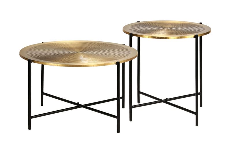 Bord set 2 delar mässingsbelagd MDF - Guld - Heminredning - Småmöbler - Brickbord & småbord