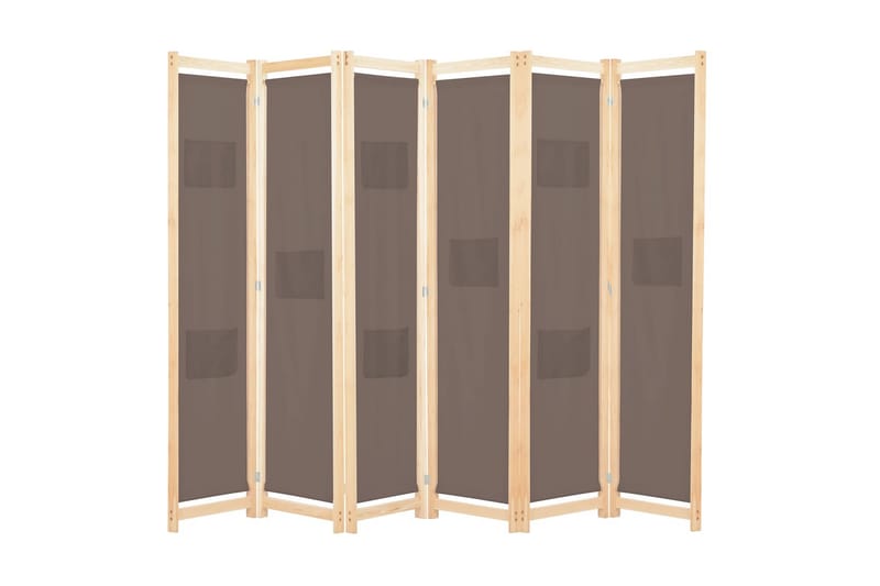 Rumsavdelare 6 paneler 240x170x4 cm brun tyg - Brun - Heminredning - Småmöbler - Rumsavdelare