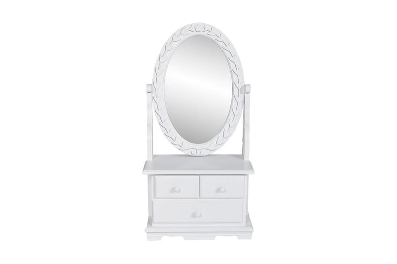 Bordsspegel med justerbar oval spegel MDF - Vit - Hus & renovering - Kök & bad - Badrum - Badrumstillbehör