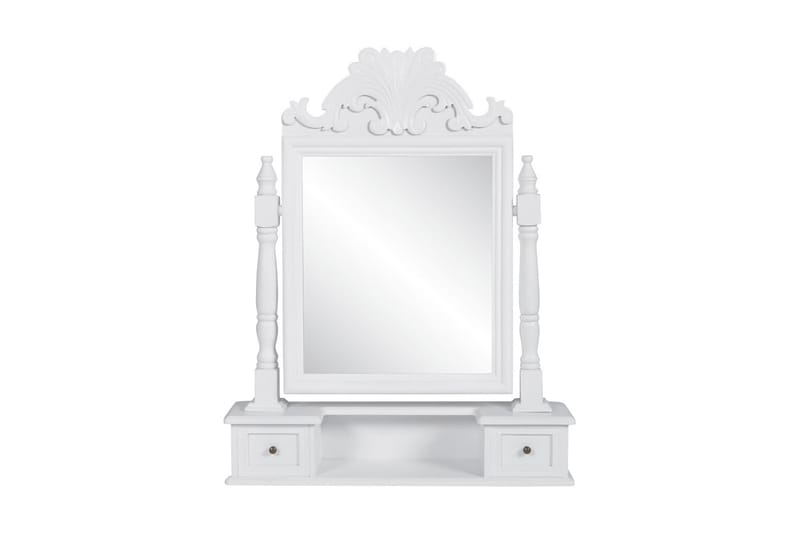 Bordsspegel med justerbar rektangulär spegel MDF - Vit - Inredning - Speglar - Bordsspegel
