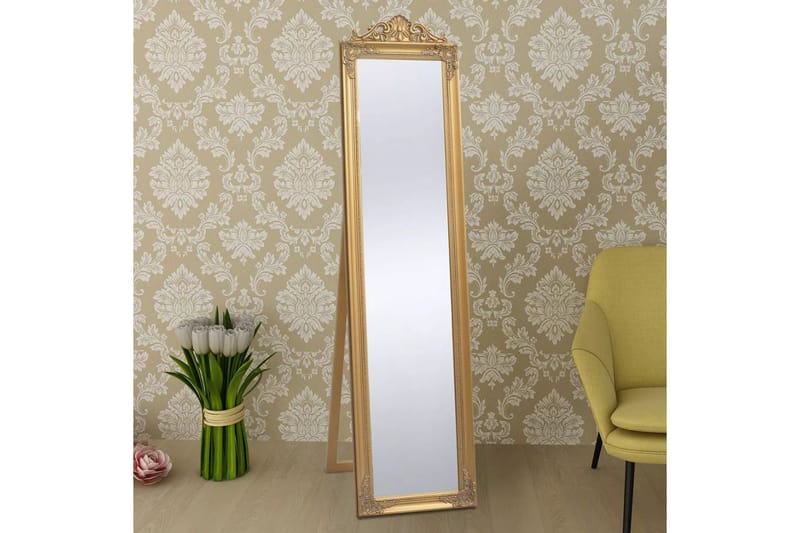 Fristående spegel i barockstil 160x40 cm guld - Guld - Inredning - Speglar - Golvspegel