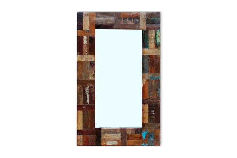 Spegel massivt återvunnet trä 80x50 cm - Flerfärgad - Hus & renovering - Kök & bad - Badrum - Badrumstillbehör