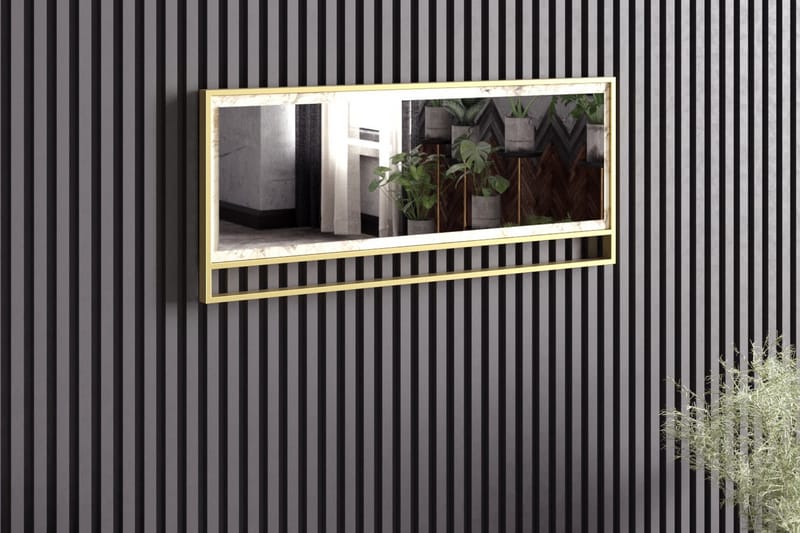 Bascle Spegel 90 cm - Guld|Vit - Inredning - Tavlor & konst - Canvastavlor