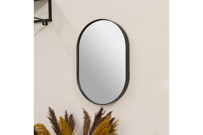 Mangu Vägghängd spegel 40 cm - Svart - Inredning - Speglar - Väggspegel
