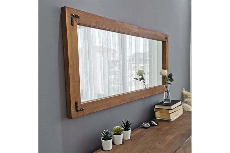 Oluwatise Dekorationsspegel 110 cm - Valnöt - Inredning - Speglar - Väggspegel