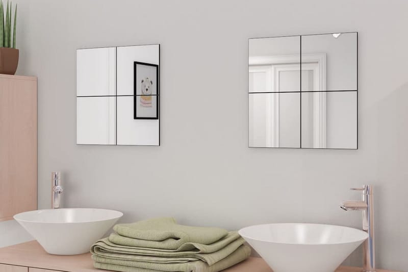Ramlösa spegelplattor glas 8 st 20,5 cm - Silver - Inredning - Speglar - Hallspegel