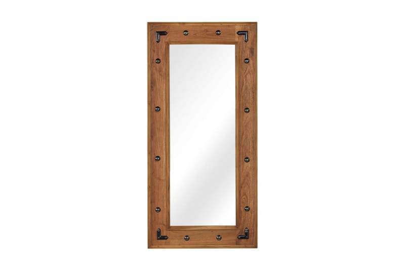 Spegel i massivt akaciaträ 50x110 cm - Brun - Inredning - Speglar - Väggspegel