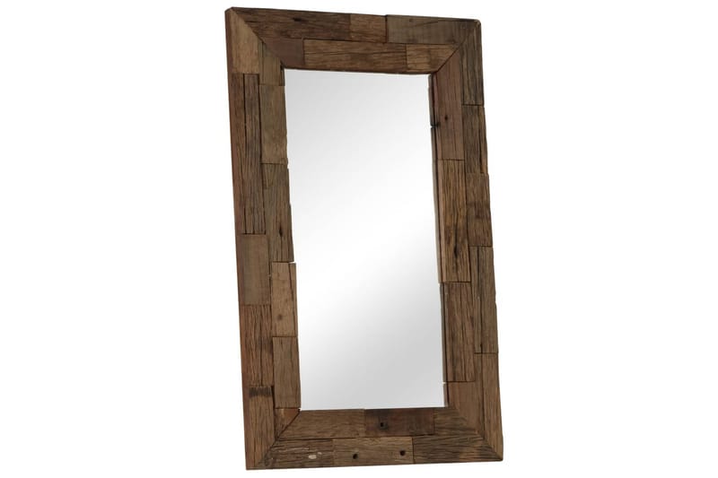 Spegel massivt återvunnet trä 50x80 cm - Brun - Inredning - Speglar - Väggspegel
