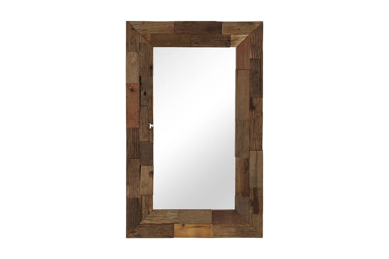 Spegel massivt återvunnet trä 50x80 cm - Brun - Inredning - Speglar - Väggspegel