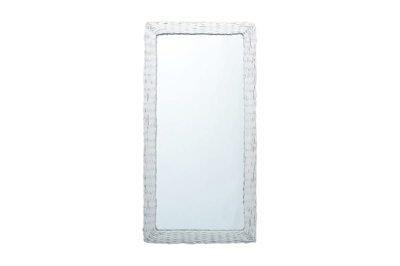 Spegel vit 120x60 cm korgmaterial - Vit - Inredning - Speglar - Hallspegel