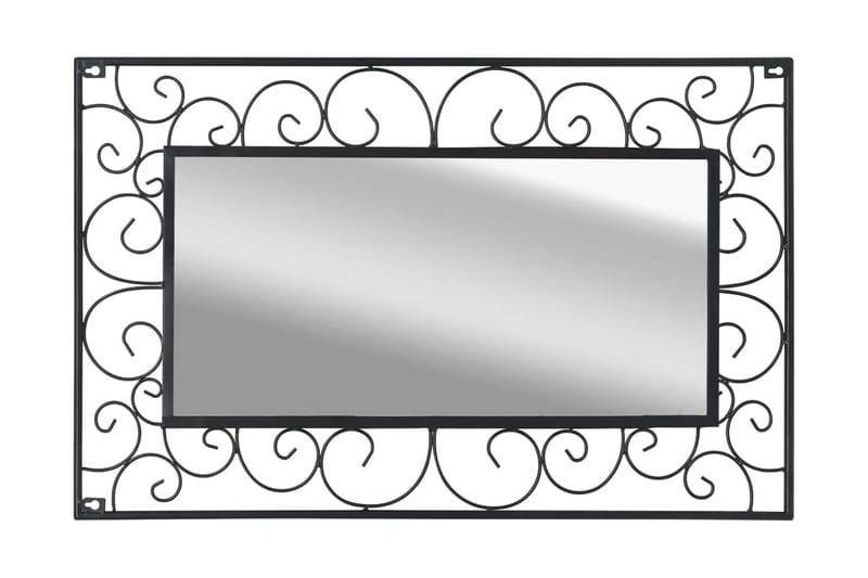 Trädgårdsspegel rektangulär 50x80 cm svart - Svart - Inredning - Speglar - Väggspegel