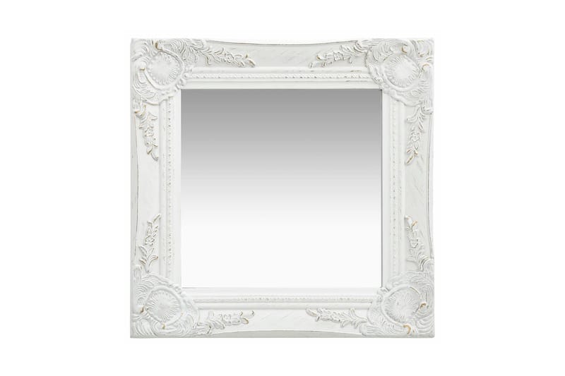 Väggspegel barockstil 40x40 cm vit - Vit - Inredning - Speglar - Väggspegel