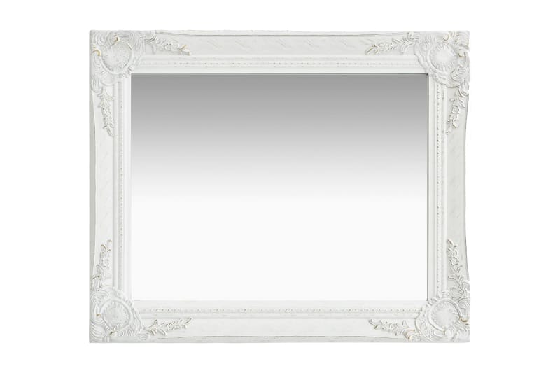 Väggspegel barockstil 50x60 cm vit - Vit - Inredning - Speglar - Hallspegel