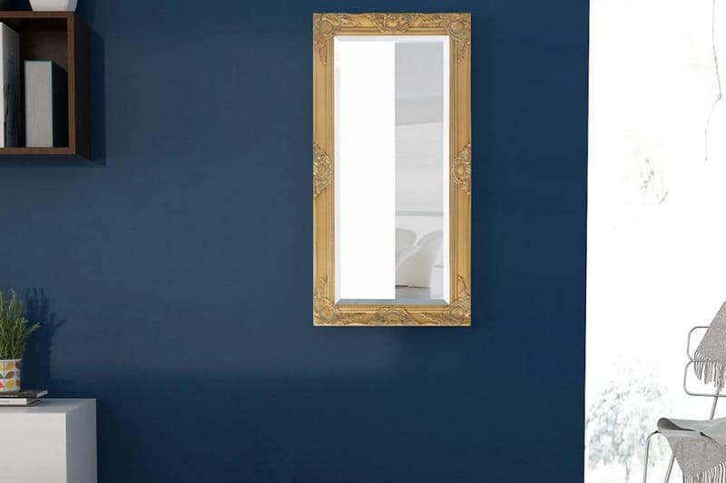Väggspegel i barockstil 100x50 cm guld - Guld - Inredning - Speglar - Hallspegel