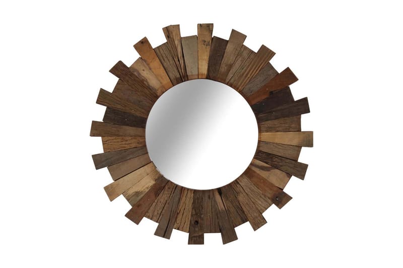 Väggspegel massivt återvunnet trä 50 cm - Brun - Inredning - Speglar - Hallspegel