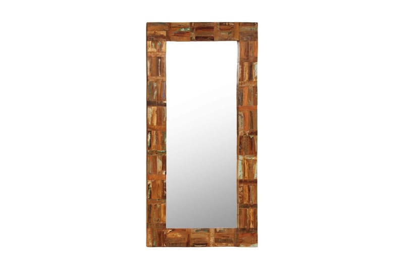 Väggspegel massivt återvunnet trä 60x120 cm - Brun - Inredning - Speglar - Hallspegel