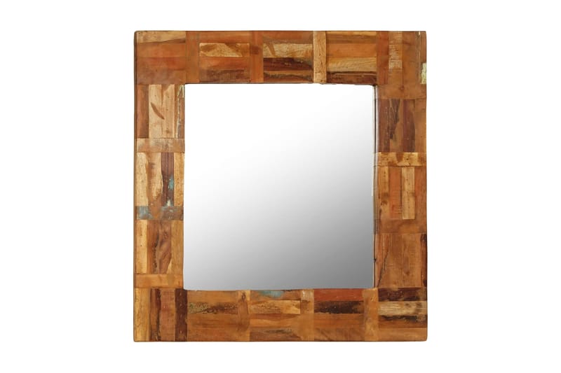 Väggspegel massivt återvunnet trä 60x60 cm - Brun - Inredning - Speglar - Hallspegel