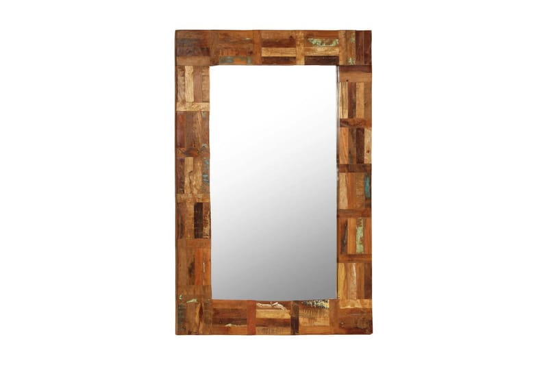Väggspegel massivt återvunnet trä 60x90 cm - Brun - Inredning - Speglar - Väggspegel