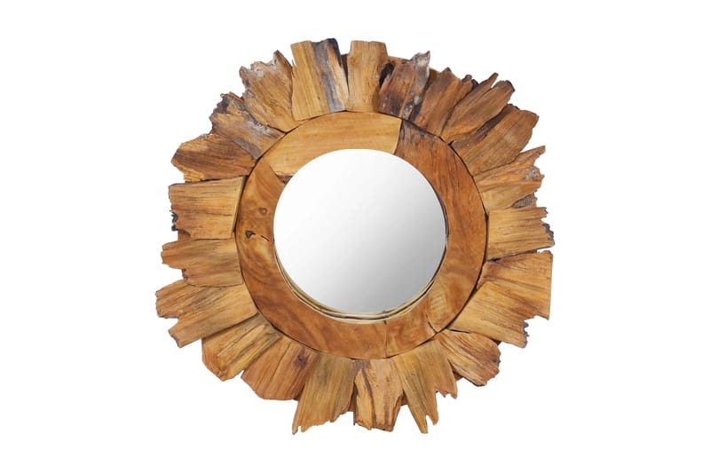 Väggspegel rund 40 cm teak - Brun - Inredning - Speglar - Väggspegel