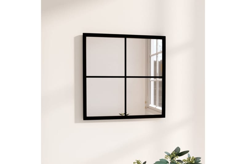 Väggspegel svart 40x40 cm metall - Svart - Inredning - Speglar - Hallspegel