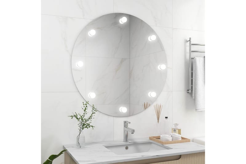 Väggspegel utan ram LED-belysning rund - Silver - Inredning - Speglar - Hallspegel