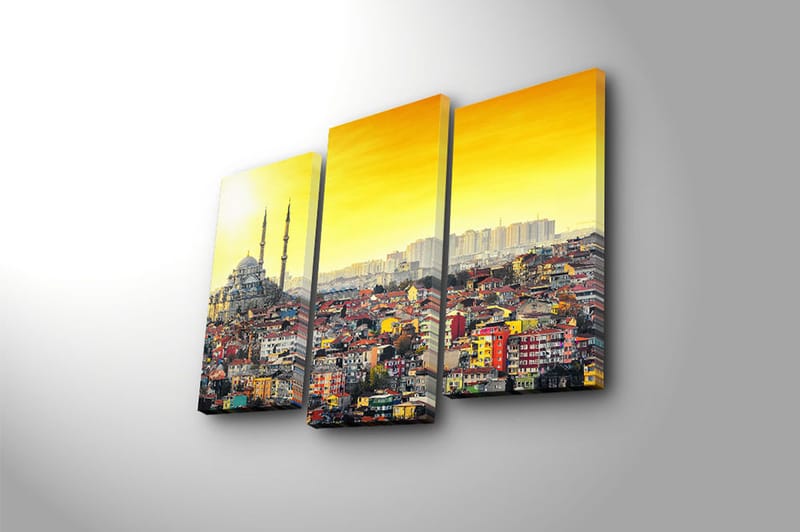 Canvastavla City Istanbul 3-pack Flerfärgad - 20x39 cm - Inredning - Tavlor & konst - Canvastavlor