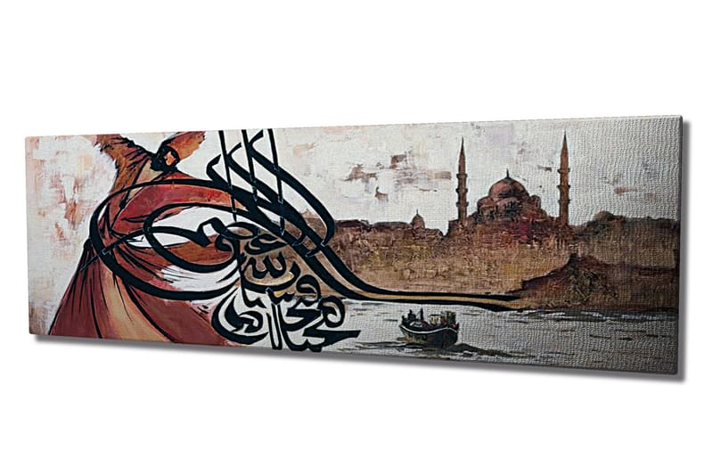 Canvastavla Istanbul m. arabiska tecken - Grå/Beige - Inredning - Väggdekor - Väggklocka & väggur