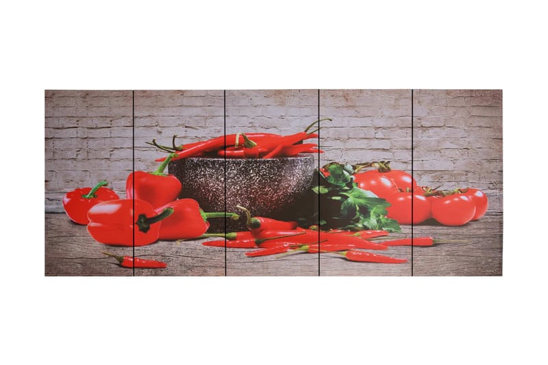 Canvastavla paprika flerfärgad 150x60 cm - Flerfärgad - Belysning & el - Utomhusbelysning - Poolbelysning