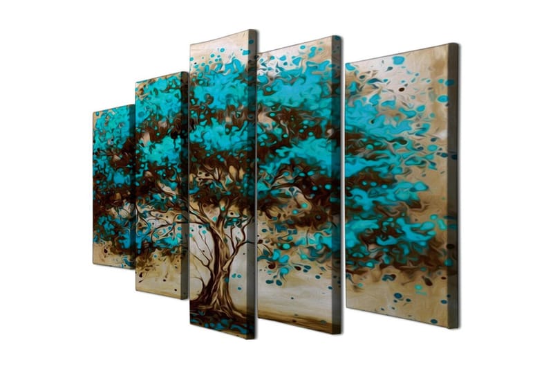 Dekorativ Canvasmålning 5 Delar - Flerfärgad - Inredning - Speglar - Väggspegel