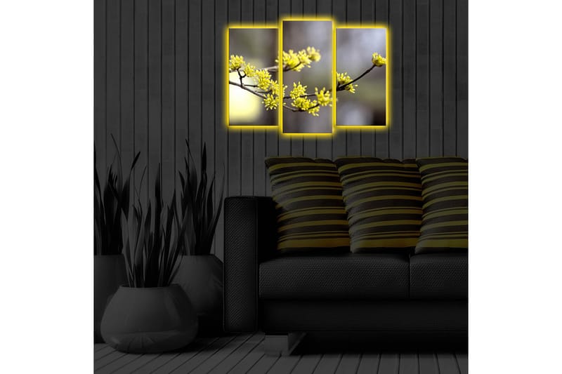 Dekorativ Canvasmålning LED-belysning 3 Delar - Flerfärgad - Inredning - Tavlor & konst - Canvastavlor
