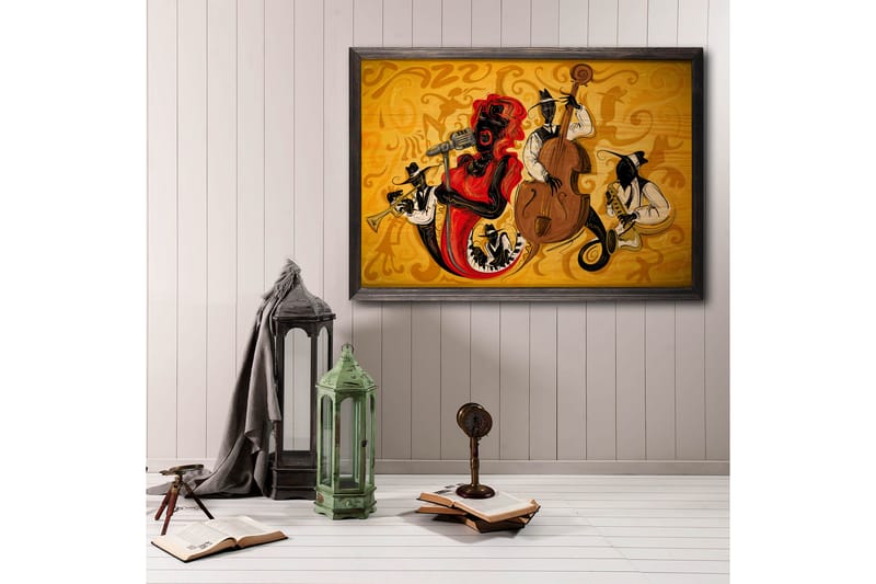 Dekorativ inramad målning  50x70 cm - Flerfärgad - Inredning - Tavlor & konst - Canvastavlor