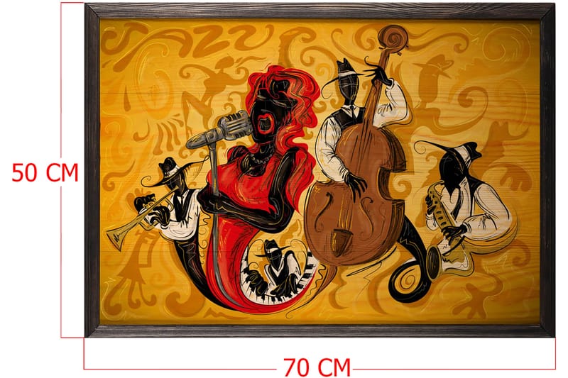 Dekorativ inramad målning  50x70 cm - Flerfärgad - Inredning - Tavlor & konst - Canvastavlor