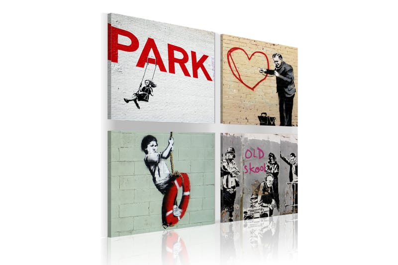 Tavla Banksy Urban Inspiration 80x80 - Artgeist sp. z o. o. - Inredning - Tavlor & konst - Canvastavlor