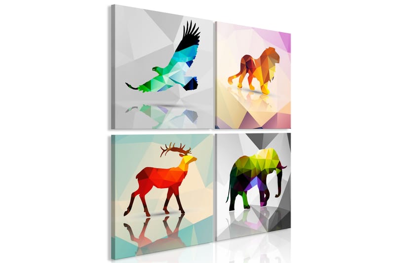 Tavla Colourful Animals 4 Parts 60x60 - Artgeist sp. z o. o. - Inredning - Tavlor & konst - Canvastavlor