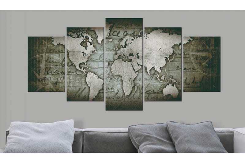 Tavla Emerald Map 100x50 - Artgeist sp. z o. o. - Inredning - Tavlor & konst - Canvastavlor