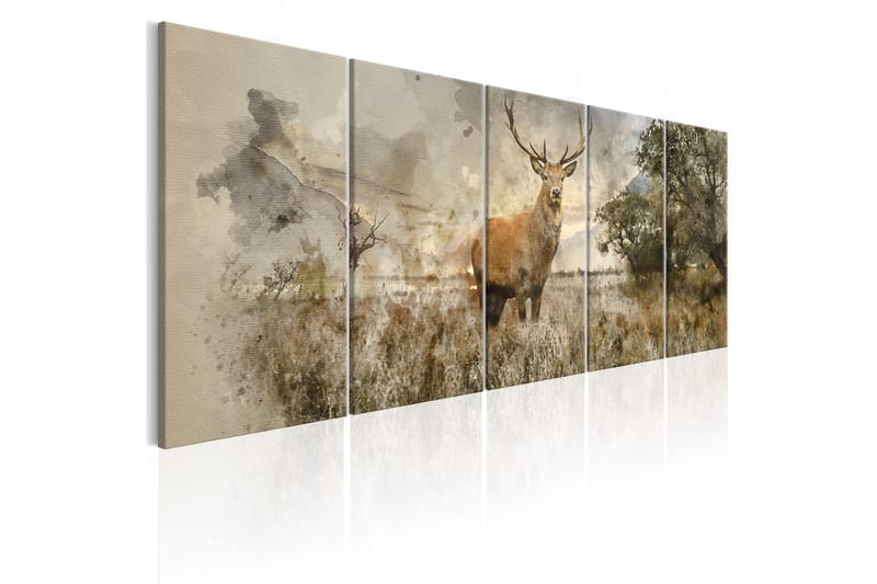 Tavla Watercolour Deer 225x90 - Artgeist sp. z o. o. - Inredning - Tavlor & konst - Canvastavlor