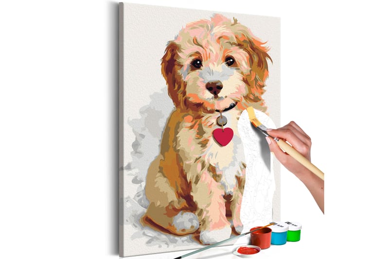 Gör-det-själv Målningar Dog Puppy 40x60 cm - Inredning - Tavlor & konst - Måla själv - Gör det själv tavla