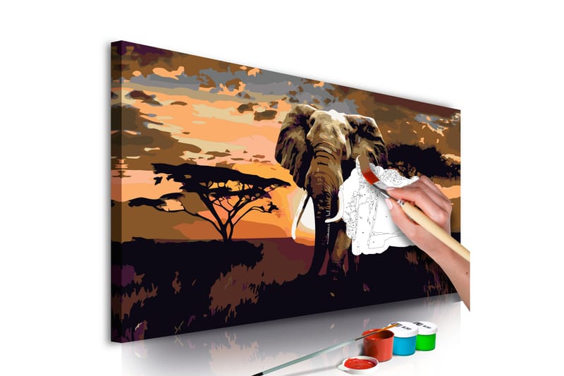 Gör-det-själv Målningar Elephant in Africa 80x40 cm - Inredning - Tavlor & konst - Måla själv - Gör det själv tavla