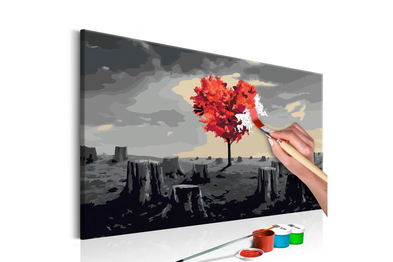 Gör-det-själv Målningar Heart-Shaped Tree 60x40 cm - Inredning - Tavlor & konst - Måla själv - Gör det själv tavla